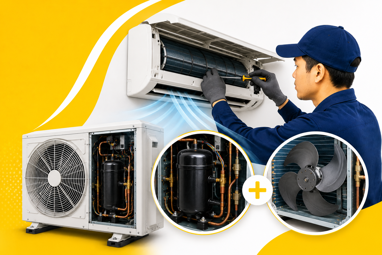 AC compressor and fan repair